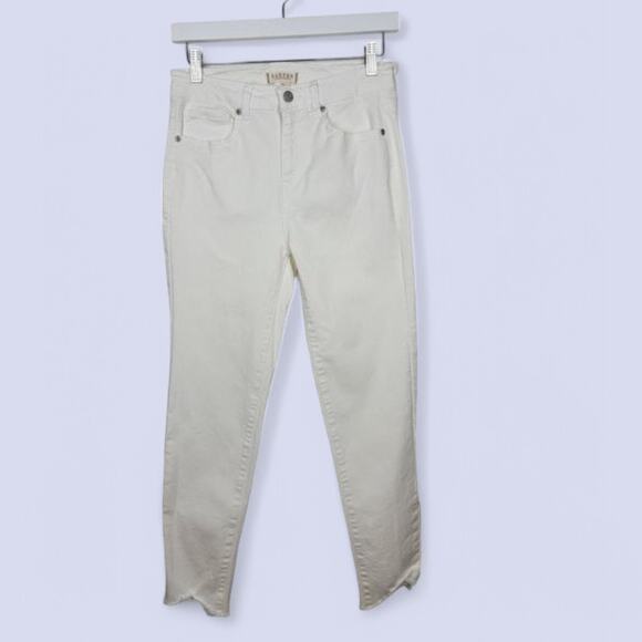 HARPER HERITAGE White High Rise Skinny Raw Hem Crop Jeans - Size 27 - Picture 1 of 6